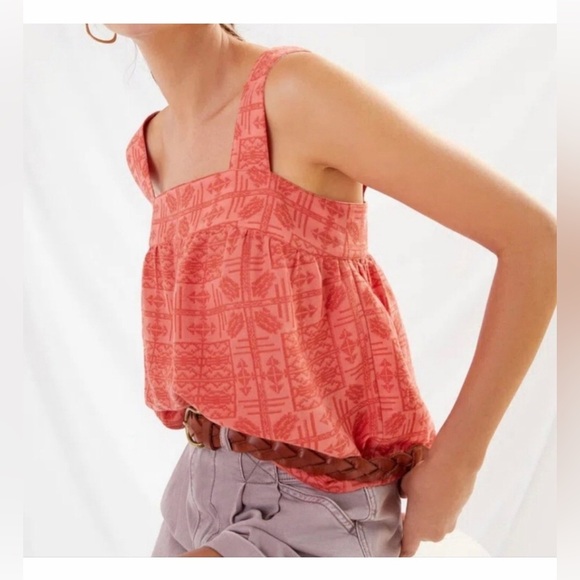 Anthropologie Tops - Anthropologie Sylvia Embroidered Button-back Tank Top Blouse